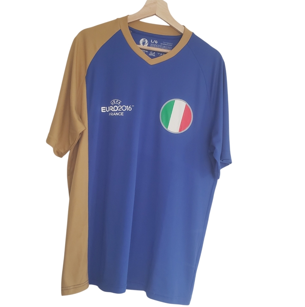 UEFA T Shirt Italy Euro 2016 Official Fan Replica Jersey Soccer Football Size L